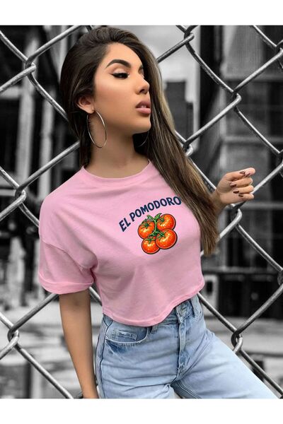 BENROMA ΜΠΛΟΥΖΑΚΙ ΚΡΟΠ ΜΕ ΣΤΑΜΠΑ ΝΤΟΜΑΤΑΣ 3UT5