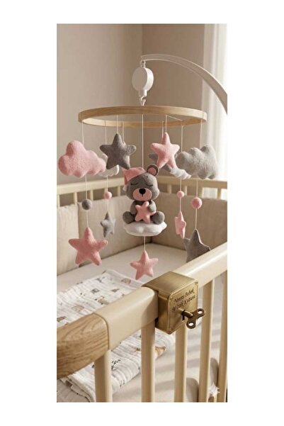 keçedekorr MÜZİKLİ bebek odası beşik dönencesi beşik yanı süsü bebek odası de...