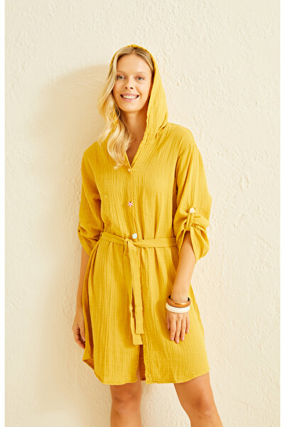 ENNA MODA Muslin Cotton Oversize Hooded Women's Dress – Lightweight, Breathab...