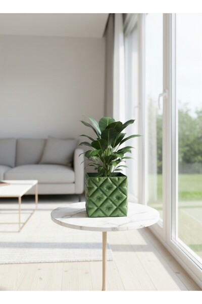 triora Kapitone Model: Modern Ev Dekorasyon Saksı 15,5cm yükseklik x 17cm gen...