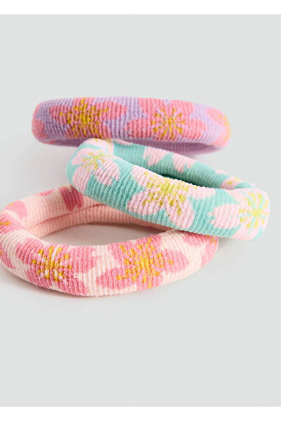 MANGO Kids Çiçekli saç lastiği seti