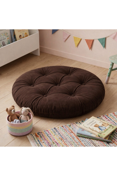 Woodesk Velora 80x80 cm Yer Minderi, Çok Amaçlı Kullanım, Kahverengi