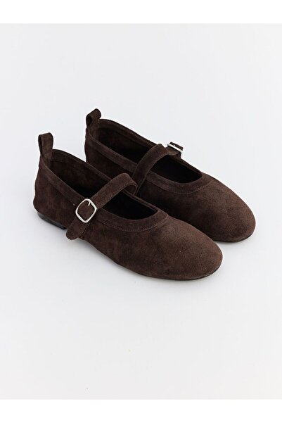 LC Waikiki Lcw Steps Brown Suede Women's Ballerinas