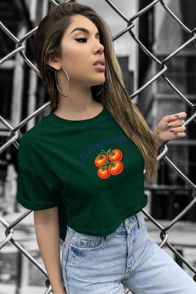 E-ROMA ΜΠΛΟΥΖΑΚΙ ΚΡΟΠ ΜΕ ΣΤΑΜΠΑ ΝΤΟΜΑΤΑΣ 3UT5