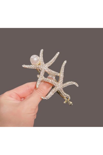 bacoss group Metal Automatic Clasp with Pearl and Sea Star Figure (Bc-1278)