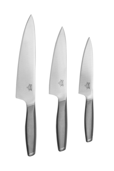 IKEA QUİCK 3 Parça Paslanmaz Çelik Bıçak Seti (2 Adet Aşçı 1 Adet Doğrama Bıç...