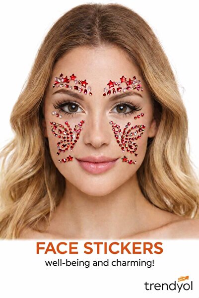 Larenya Yüz Sticker Taş Seti – Parlak Kristal Face Jewel Makyaj Süsü