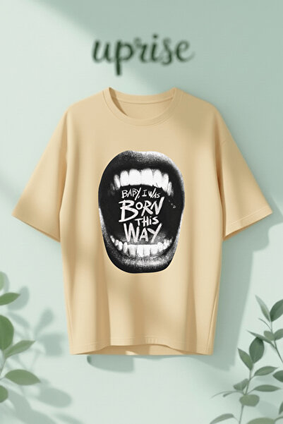 Vordevia Μπλουζάκι  "Baby I Was Born This Way " με στάμπα, βαμβακερό, oversized