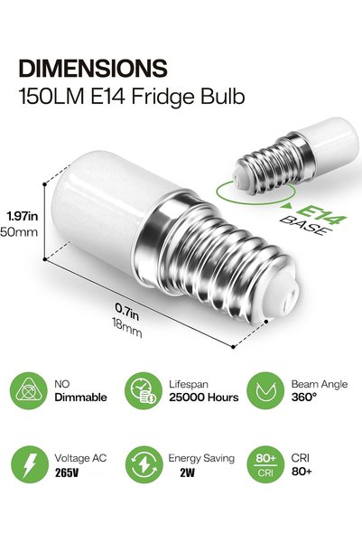 MAKINGTEC Refrigerator Bulb [4PCS] E14 LED 3W Fridge Light Bulbs Warm White 3000k yellow 220V - 240V
