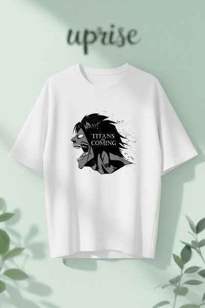 Vordevia Attack on Titan Anime Titans Are Coming Printed Cotton Oversize T-Shirt