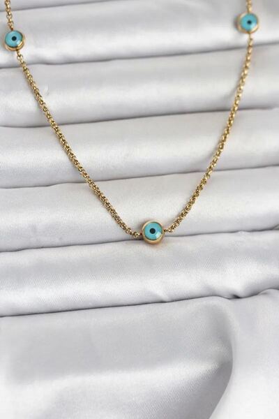 Generic Brand 316L Steel Gold Color Evil Eye Model Women's Necklace Tj-Bko11044