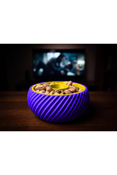 CR CEERY Double Chamber Snack Bowl, Shell Chamber, Trash Can, Peanut Seed Bow...