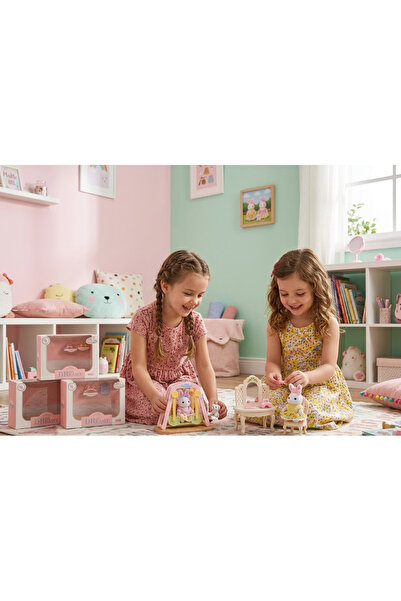 lunacs toys İkili Tavşan Figür Seti - Salıncaklı Oyun Parkı ve Makyaj Masalı ...