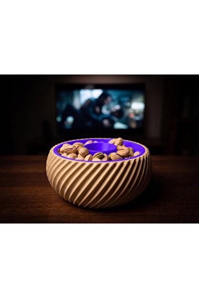 CR CEERY Double Chamber Snack Bowl, Shell Chamber, Trash Can, Peanut Seed Bow...