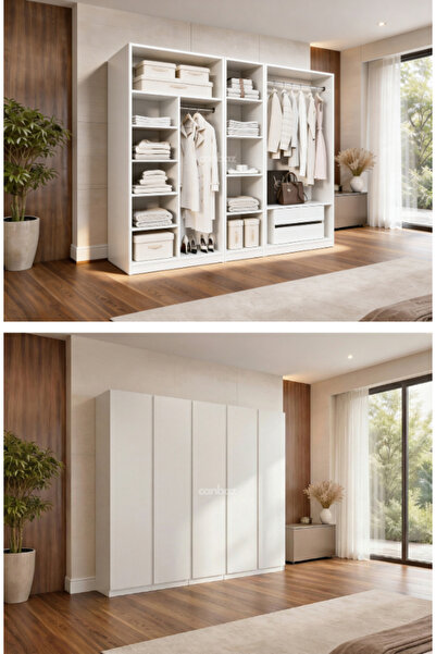 CANBAZ FURNİTURE Mira modüllü 5 MDF kapaklı %100 MDF (KURULUM DAHİL)
