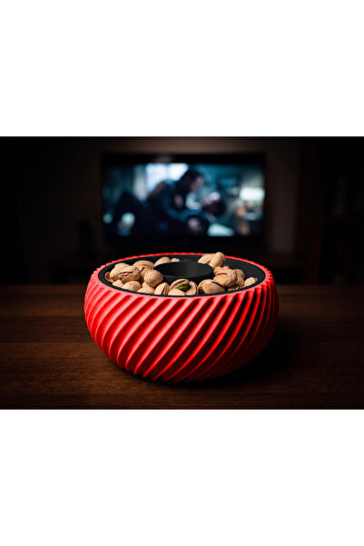 CR CEERY Double Chamber Snack Bowl, Shell Chamber, Trash Can, Peanut Seed Bow...