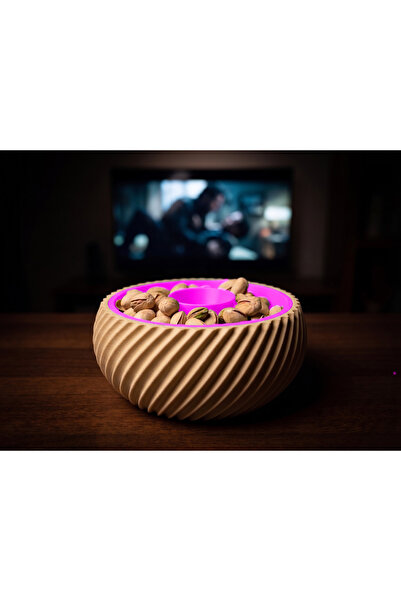 CR CEERY Double Chamber Snack Bowl, Shell Chamber, Trash Can, Peanut Seed Bow...