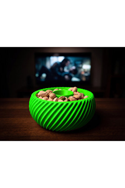 CR CEERY Double Chamber Snack Bowl, Shell Chamber, Trash Can, Peanut Seed Bow...