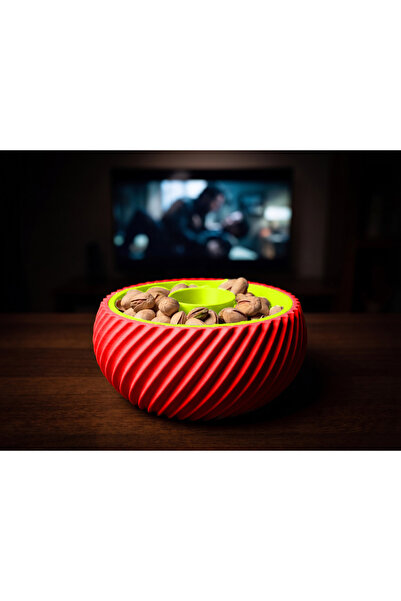 CR CEERY Double Chamber Snack Bowl, Shell Chamber, Trash Can, Peanut Seed Bow...
