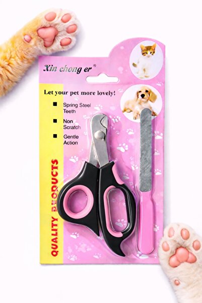 HAYHAYPETSHOP مجموعة مقصات أظافر القطط والكلاب + مبرد أظافر بمقبض واسع، سهل ا...