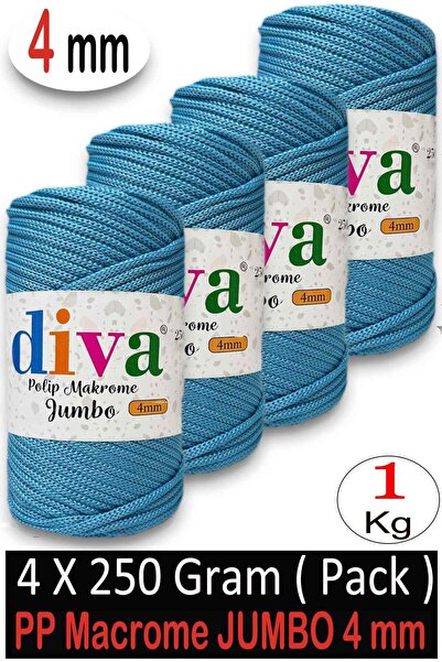 Diva İplik 1 κιλό Πολυεστέρας Μακραμέ Jmb (4 χιλιοστά) 230 Ocean (Συσκευασία ...