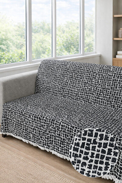 Hig Store Αντιολισθητικό κάλυμμα καναπέ/καναπέ-κρεβάτι από βαμβάκι με μοτίβο ...