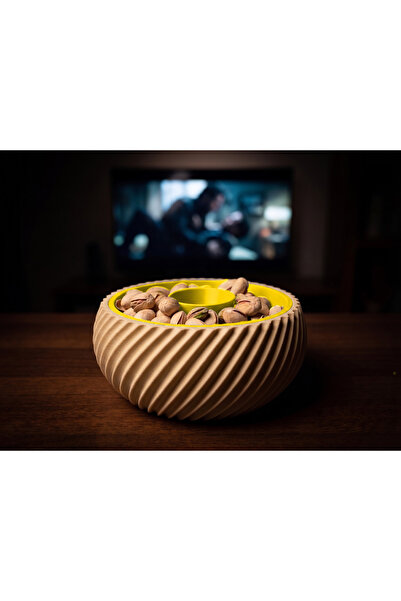 CR CEERY Double Chamber Snack Bowl, Shell Chamber, Trash Can, Peanut Seed Bow...