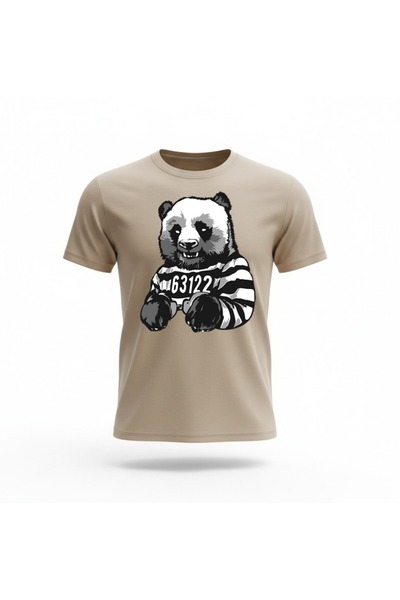URBANTRENDSTORE تي شيرت كاجوال واسع ومريح للجنسين بتصميم Panda Prisoner، مناس...