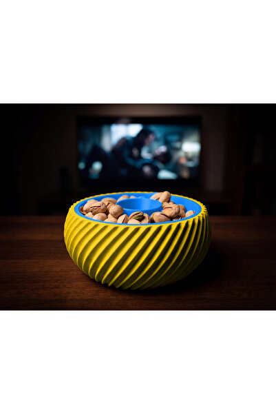 CR CEERY Double Chamber Snack Bowl, Shell Chamber, Trash Can, Peanut Seed Bow...