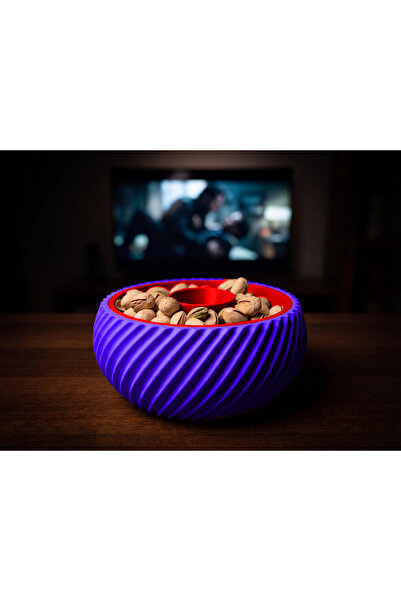 CR CEERY Double Chamber Snack Bowl, Shell Chamber, Trash Can, Peanut Seed Bow...