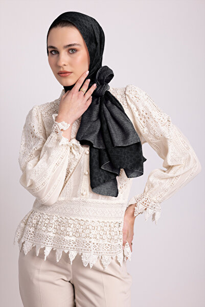 MYSİLK YENİ TREND çift taraflı ŞAL MODASI KATRE'İ ZARAFETİ KÜL GRİ
