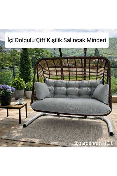 Rattano Garden İÇi Dolgulu Çift Kişilik Salıncak Minderi
