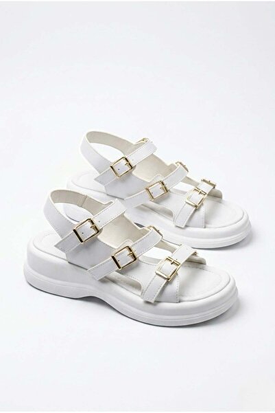 GİAMGİA STORE Γυναικεία άνετα καθημερινά σανδάλια με λευκή χοντρή σόλα και 3 ...