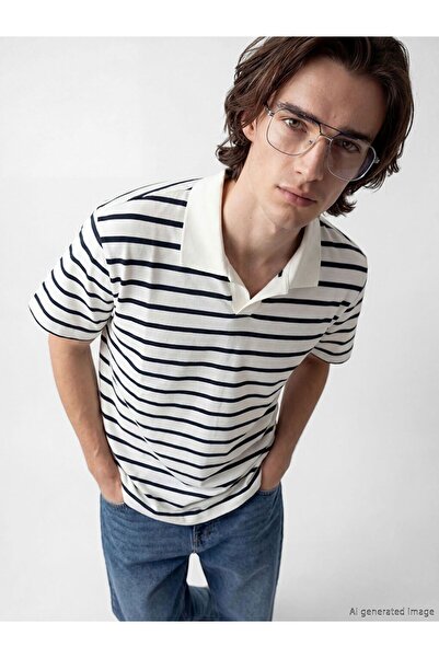 LC Waikiki Ανδρικό μπλουζάκι με ριγέ XSIDE Polo Neck