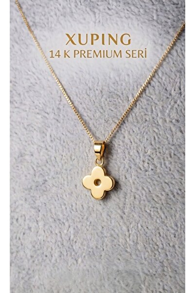 AG LUNERA Xuping 14 Ayar Altın Kaplama Premium Seri Dört Yapraklı Yonca Kolye...