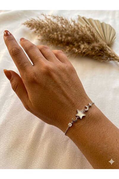 stainless steell Zircon Stone Minimal Detailed Steel Bracelet