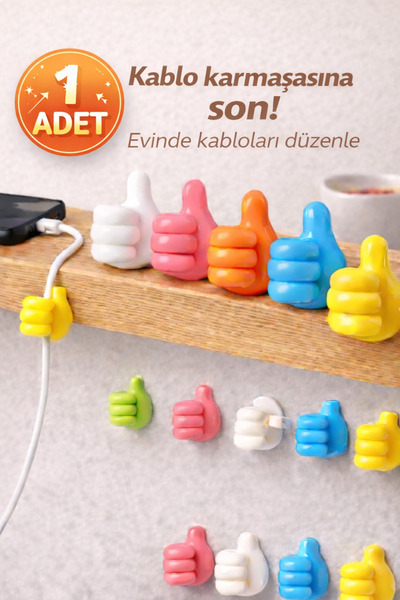 Special Action 1 ADET Mini Başparmak Kablo Tutucu Yapışkanlı Duvar Masa Kablo Düzenleyici Şarj Sabitleyici
