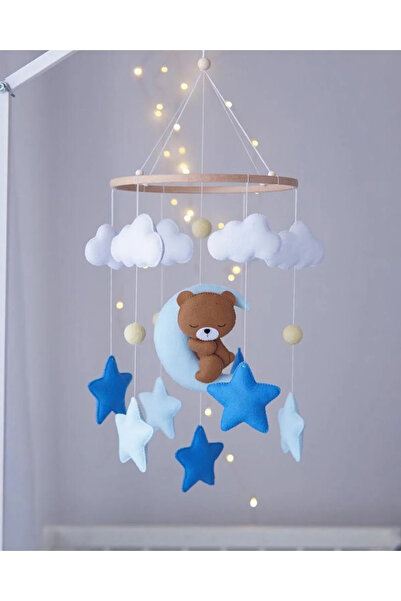 TREND METFİQ DECORATİON Doğum Premium El Yapımı Keçe Bebek Dönencesi Ayıcık M...