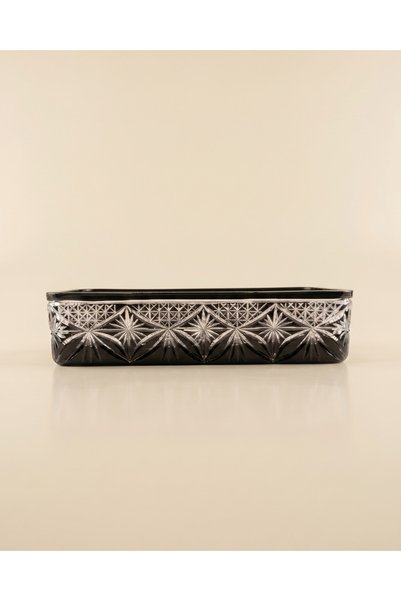 AKDEN STORE Hand Cut Crystal Decor Akça Series Tableware Presentation Bowl / Glass Bowl / Baton Bowl