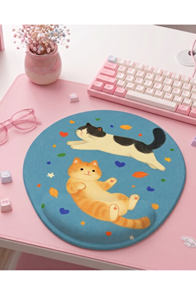 matizya Mutlu Kediler Mousepad – Renkli & Eğlenceli Tasarım - Sevimli Patiler...