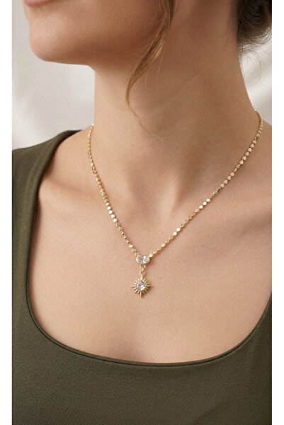İris Jewelrys Çelik Solis Gold Kolye