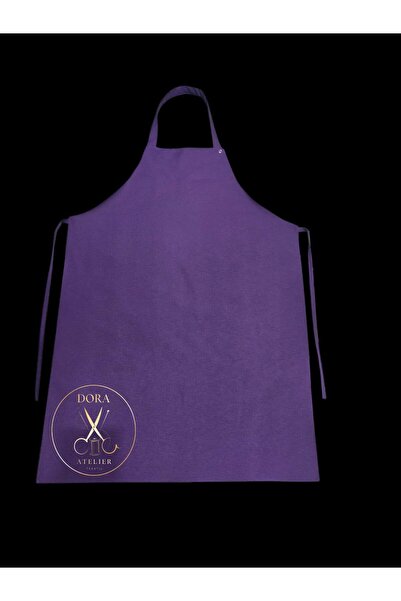 DORA ATELIER TEKSTİL Purple Kitchen Apron (Long) {Duck Fabric}
