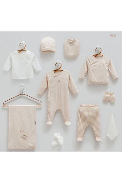 Caramell İncibaby 100% Cotton Jacquard Breathable Fabric 10-Piece Baby Boy Ho...