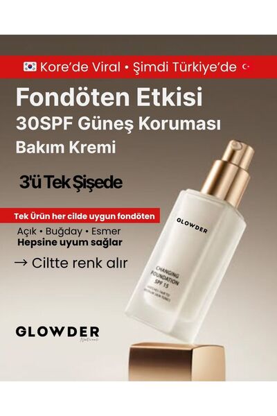 glowder Cilt Tonuna Uyum Sağlayan Akıllı Fondöten SPF 30 -Glowder Adaptive Sk...