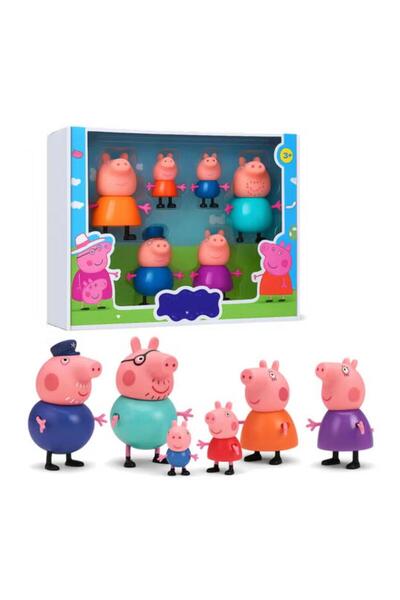 Generic Cartoon Pig Family Figure Set – 6PCS Kids Toy Collection (3+)