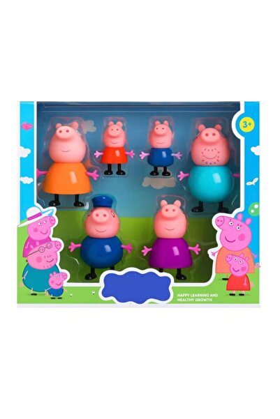 Generic Cartoon Pig Family Figure Set – 6PCS Kids Toy Collection (3+)