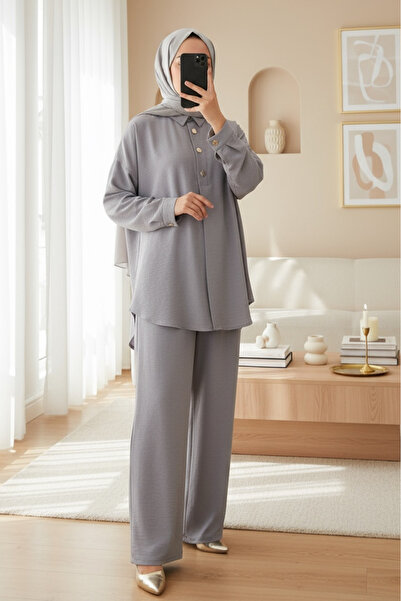 Modamorfo 6631 Σετ Oversize Πάνω-Κάτω Μέρος - Γκρι