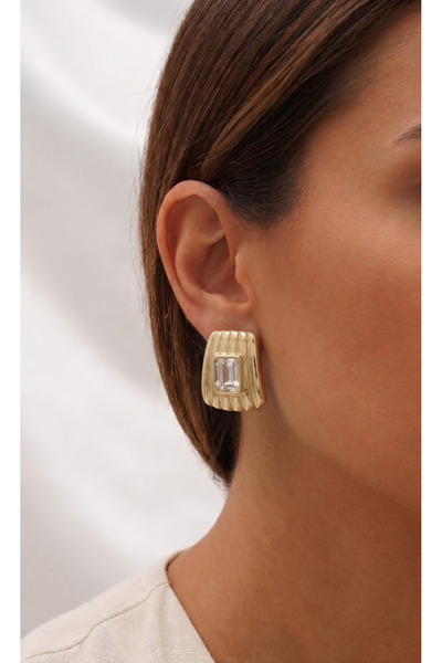Steel Latea Gold Earrings
