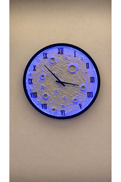 moonligtdecor duvar saati dolunay tablo 100 cm çapında rgb kumandalı ledli
