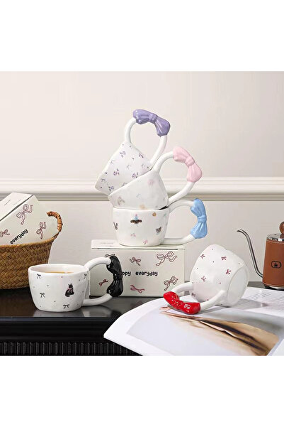Livenda Ceramic Mug with Ribbon Handle